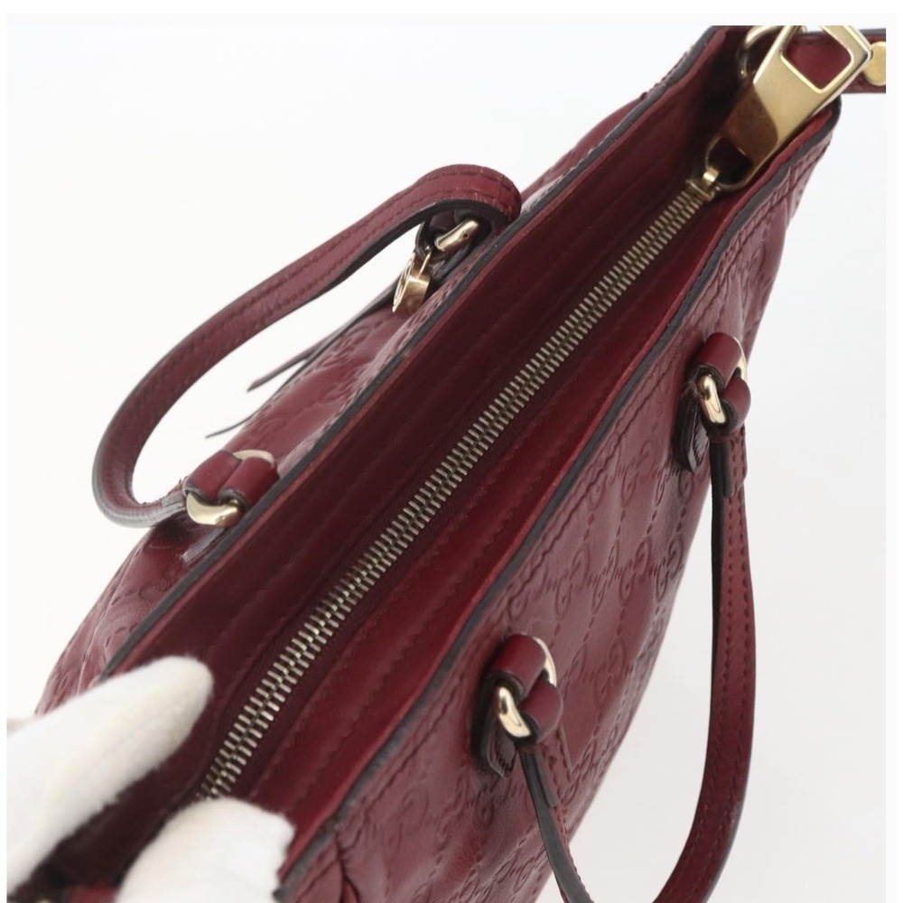 GUCCI Microguccissima Bree Tote Bordeaux Red Leather Handbag Authenticated - Picture 16 of 16